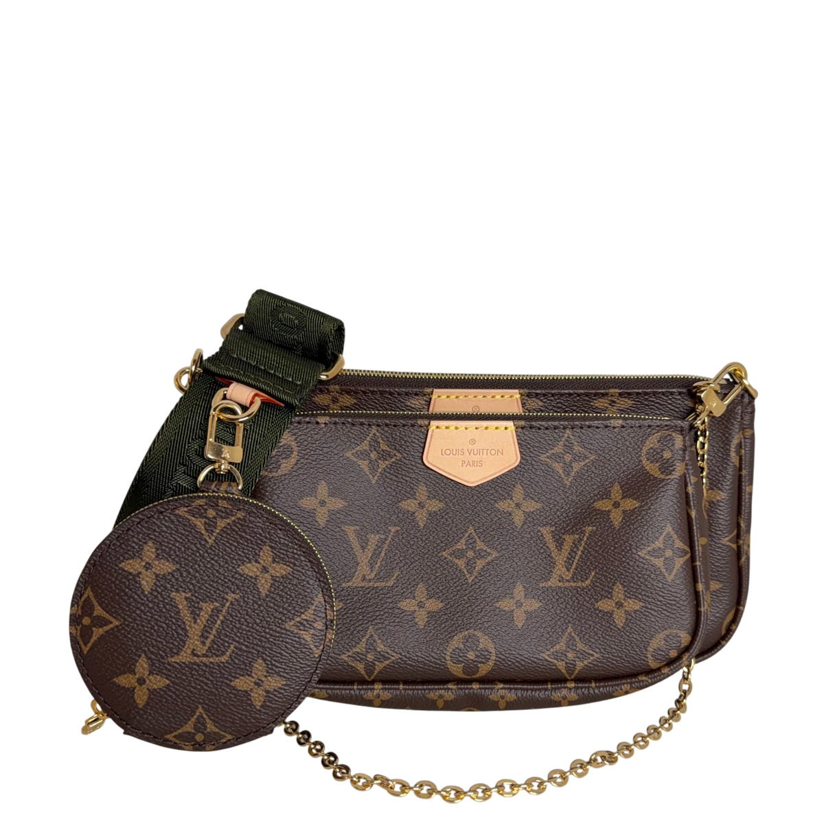 Louis Vuitton Multi Pochette Accessoires Monogram Khaki Fullset
