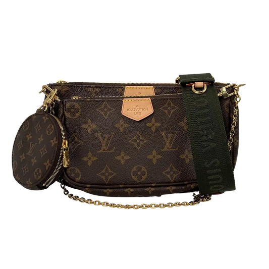 Louis Vuitton Multi Pochette Accessoires Monogram Canvas Khaki M44813 Fullset/ neu Louis Vuitton