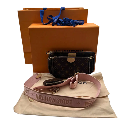 Louis Vuitton Multi Pochette Accessoires Monogram Canvas Rose Clair M44840 Fullset/ neu Louis Vuitton
