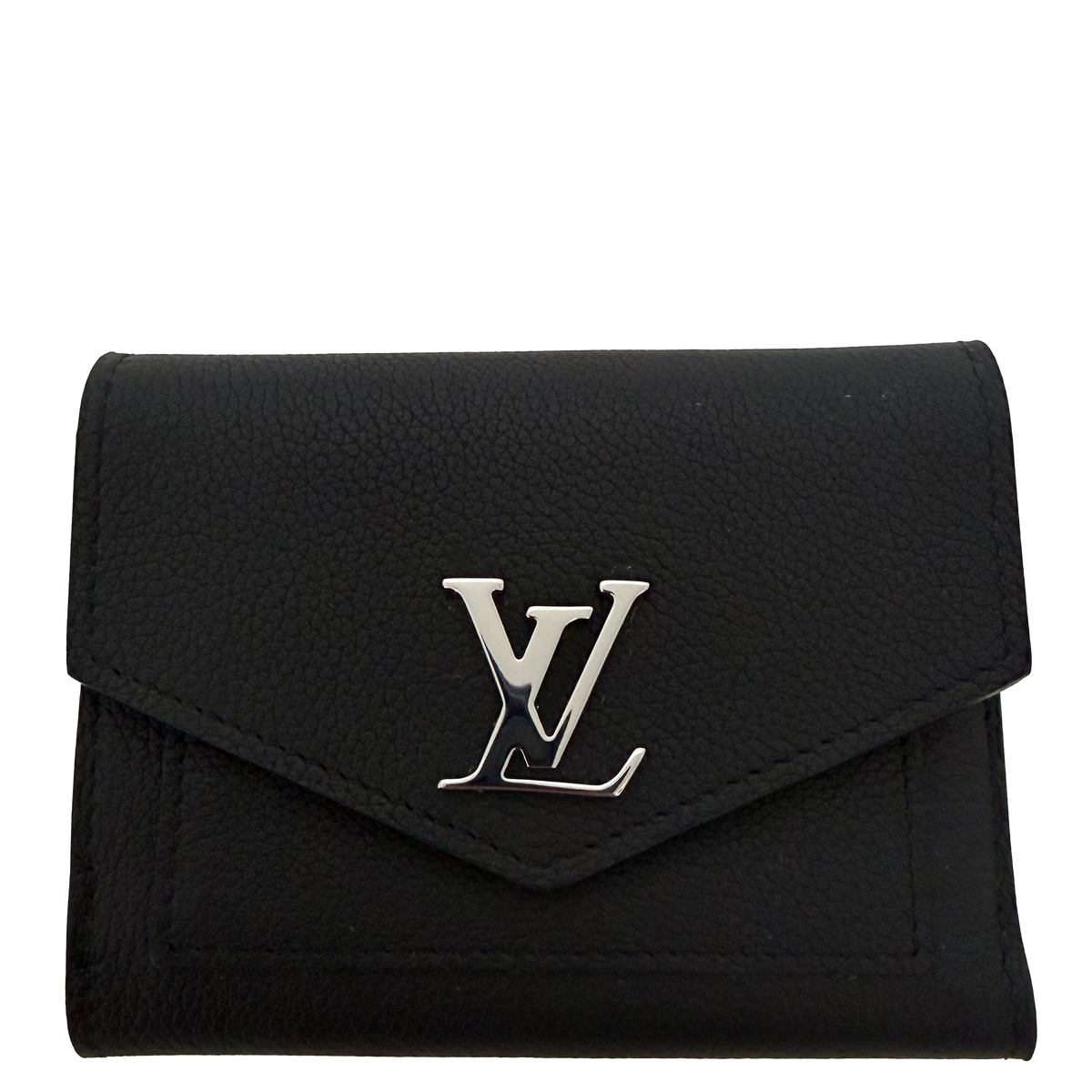 Louis Vuitton Mylockme Compact Wallet schwarz Leder / neuwertig Louis Vuitton