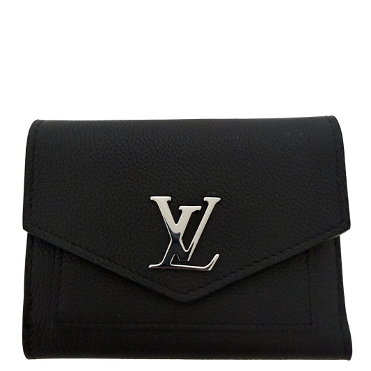 Louis Vuitton Mylockme Compact Wallet schwarz Leder / neuwertig Louis Vuitton