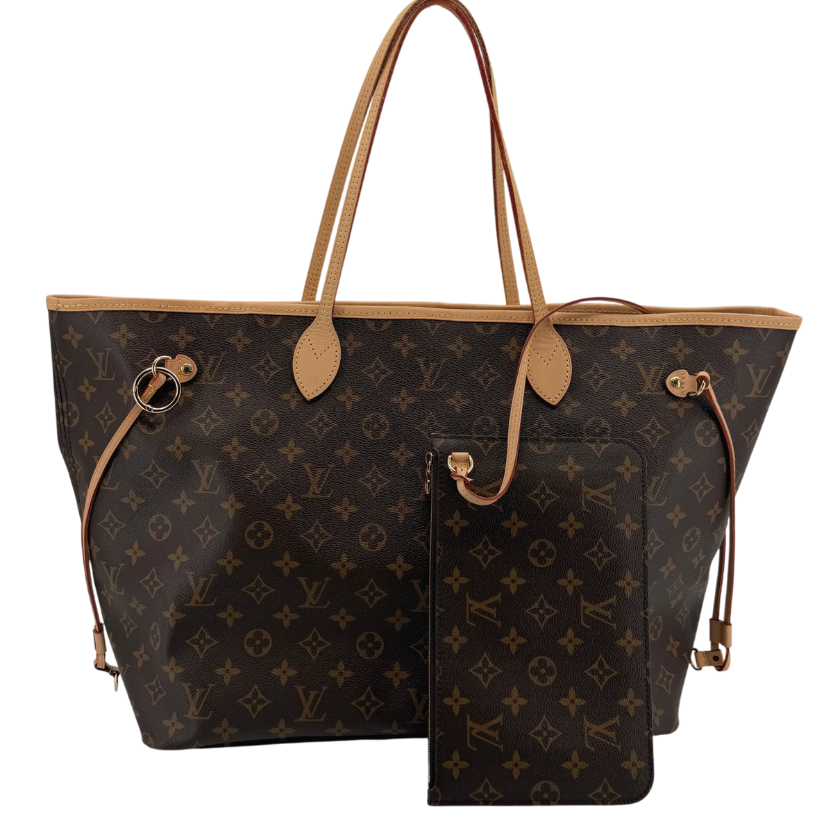 Louis Vuitton Neverfull GM Monogram Canvas Braun mit Pochette – Ansicht 4