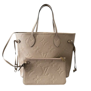Louis Vuitton Neverfull MM Monogram Empreinte Leer Tourtourelle
