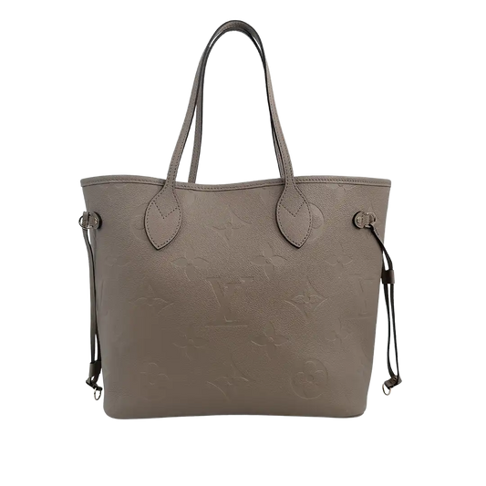 Louis Vuitton Neverfull MM Monogram Empreinte Leder Tourtourelle / neuwertig Louis Vuitton
