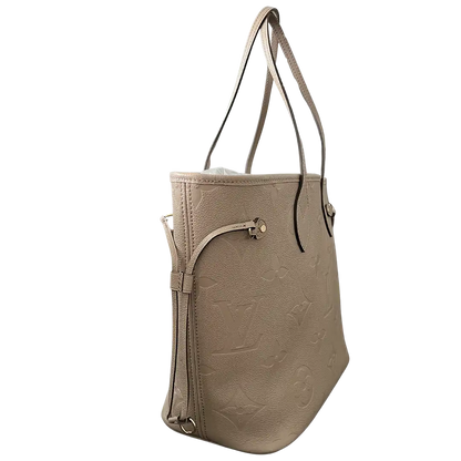 Louis Vuitton Neverfull MM Monogram Empreinte Leder Tourtourelle / neuwertig Louis Vuitton