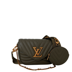 Louis Vuitton New Wave Multi Pochette leer kaki