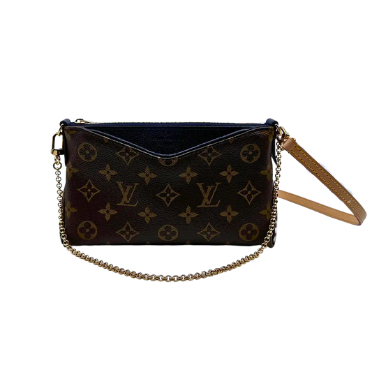 Louis Vuitton Pallas Clutch Marine Monogram Canvas / neuwertig Louis Vuitton