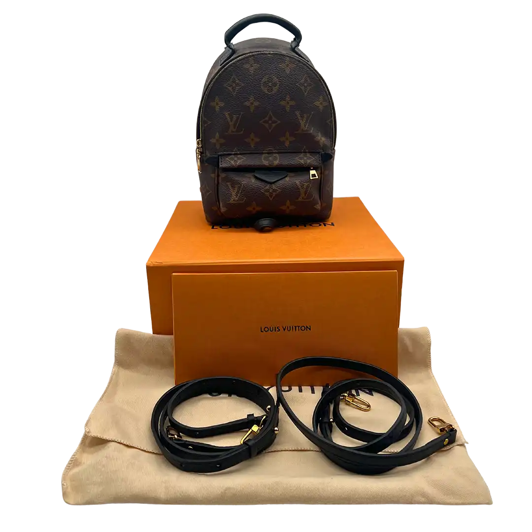 Louis Vuitton Palm Springs Mini Rucksack Monogram Canvas Fullset / sehr gut Louis Vuitton