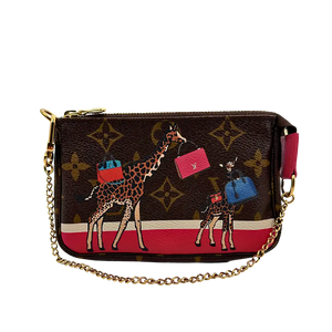 Louis Vuitton Pochette Accessoires Giraffe Kerst M62087 bruin/roze