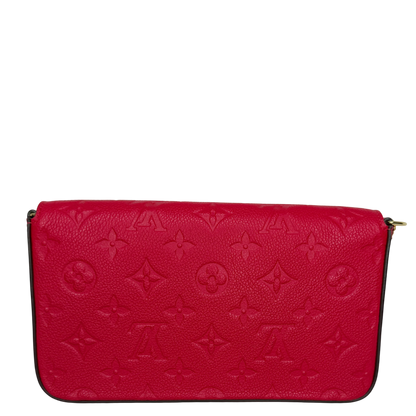 Louis Vuitton Pochette Félicie Monogram Empreinte Scarlet Rot Gold Louis Vuitton