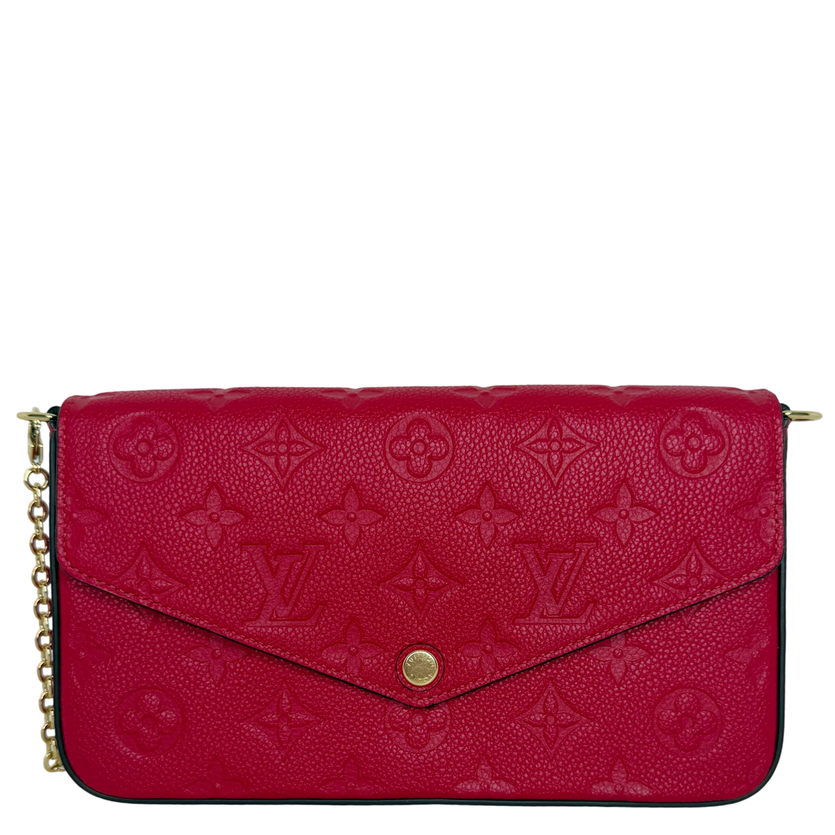 Louis Vuitton Pochette Félicie Monogram Empreinte Scarlet Rot Gold Louis Vuitton