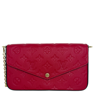 Louis Vuitton Pochette Félicie Monogram Empreinte Scarlet Rot Gold