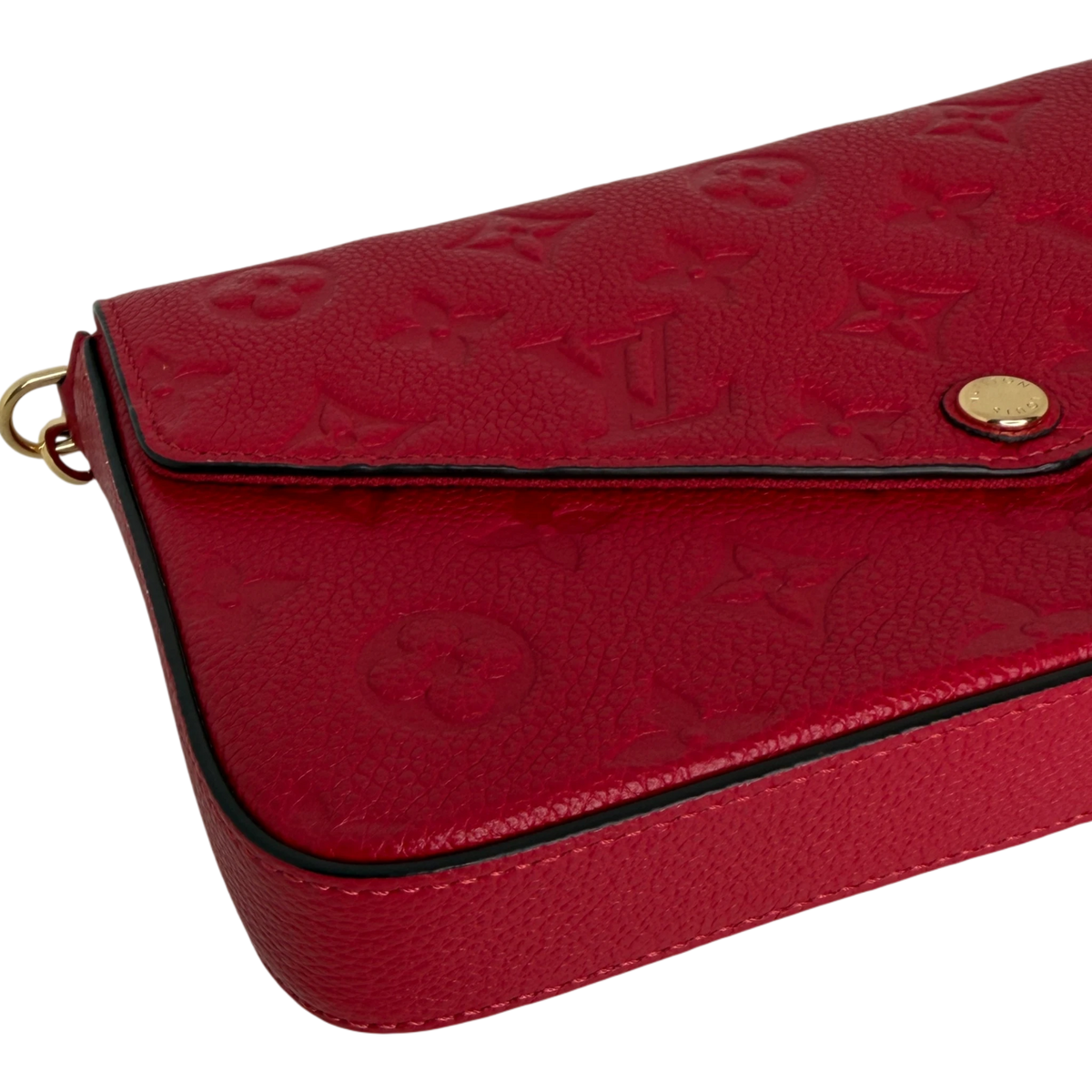 Louis Vuitton Pochette Félicie Monogram Empreinte Scarlet Rot Gold Louis Vuitton