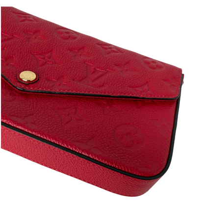 Louis Vuitton Pochette Félicie Monogram Empreinte Scarlet Rot Gold Louis Vuitton