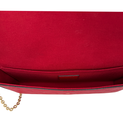 Louis Vuitton Pochette Félicie Monogram Empreinte Scarlet Rot Gold Louis Vuitton