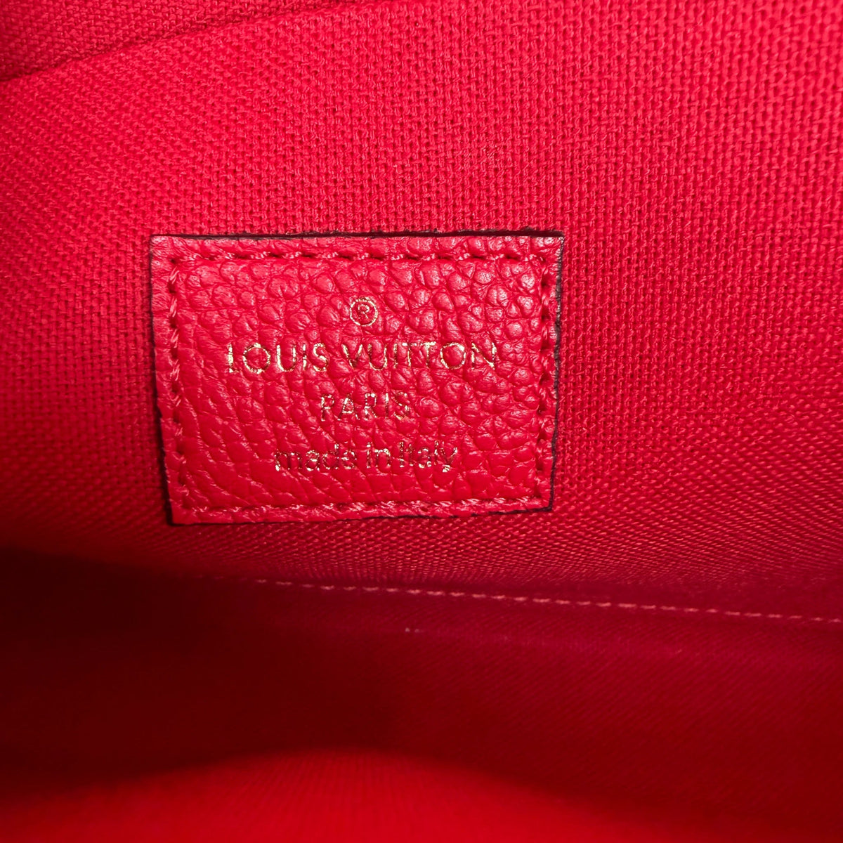 Louis Vuitton Pochette Félicie Monogram Empreinte Scarlet Rot Gold Louis Vuitton