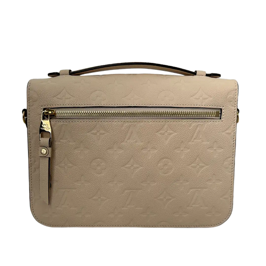 Louis Vuitton Pochette Métis Empreinte Leder Creme neuwertig / Fullset Louis Vuitton