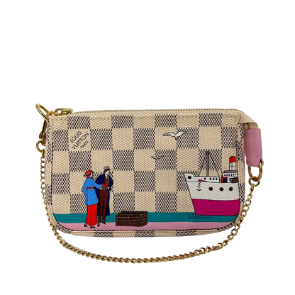 Louis Vuitton Pochette Accessories Damier Azur Illustre Transatlantic Fullset / neu Louis Vuitton
