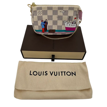 Louis Vuitton Pochette Accessories Damier Azur Illustre Transatlantic Fullset / neu Louis Vuitton