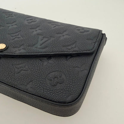 Louis Vuitton Félicie Pochette Empreinte Leder schwarz Fullset / sehr gut Louis Vuitton