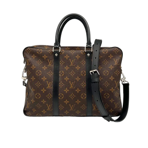 Louis Vuitton Porte Documents Voyage Monogram Macassar PM bruin