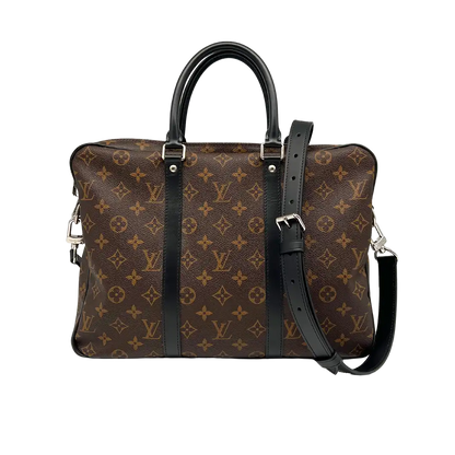 Louis Vuitton Porte Documents Voyage Monogram Macassar PM braun / sehr gut Louis Vuitton