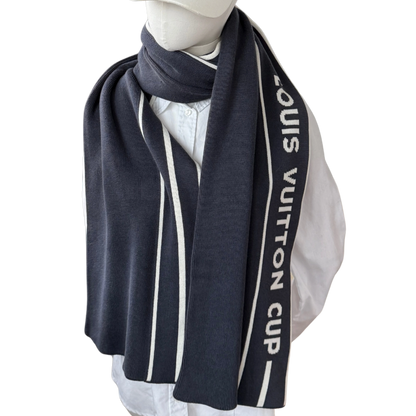 Louis Vuitton Cup Schal Dunkelblau  / sehr gut Louis Vuitton