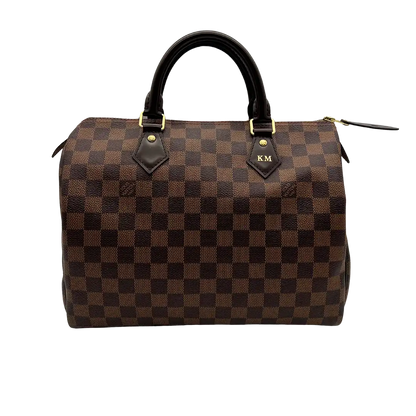 Louis Vuitton Speedy 30 Damier Ebene Hot Stamping K.M. / sehr gut Louis Vuitton