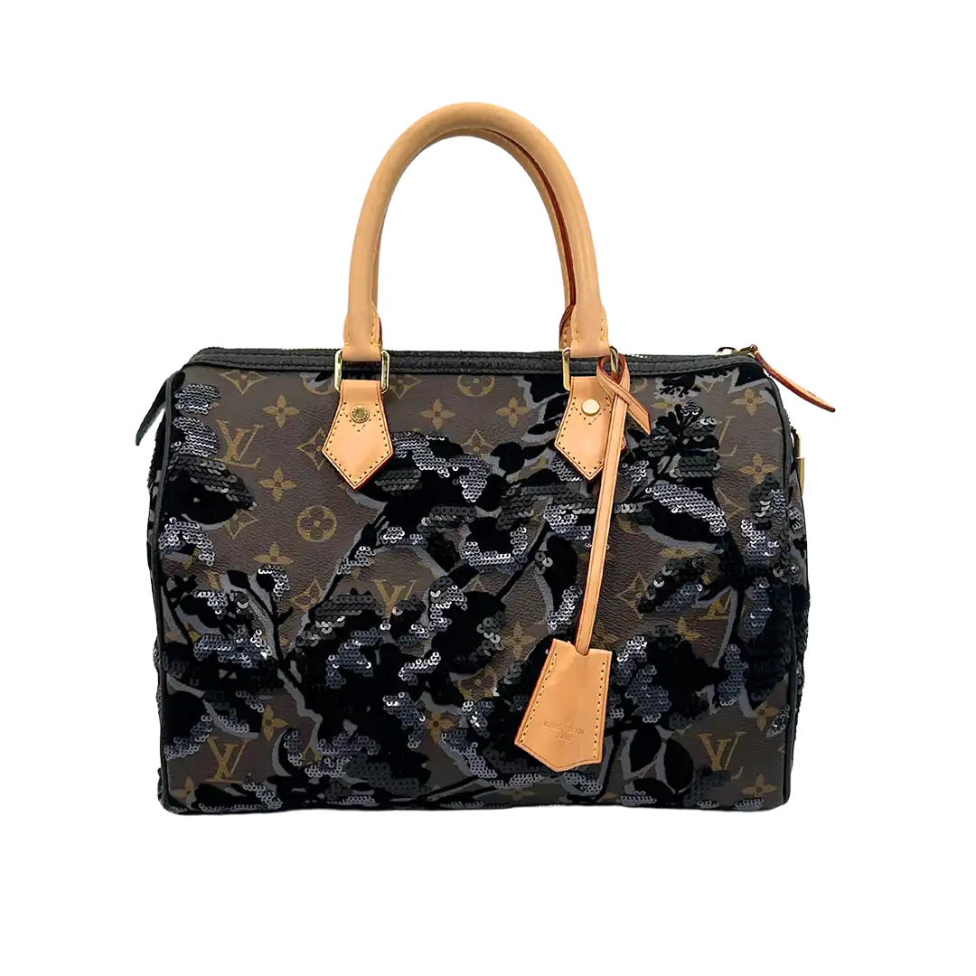 Louis Vuitton Fleur de Jais Speedy 30 Pailetten und Samt limited Edition / Sehr gut Louis Vuitton