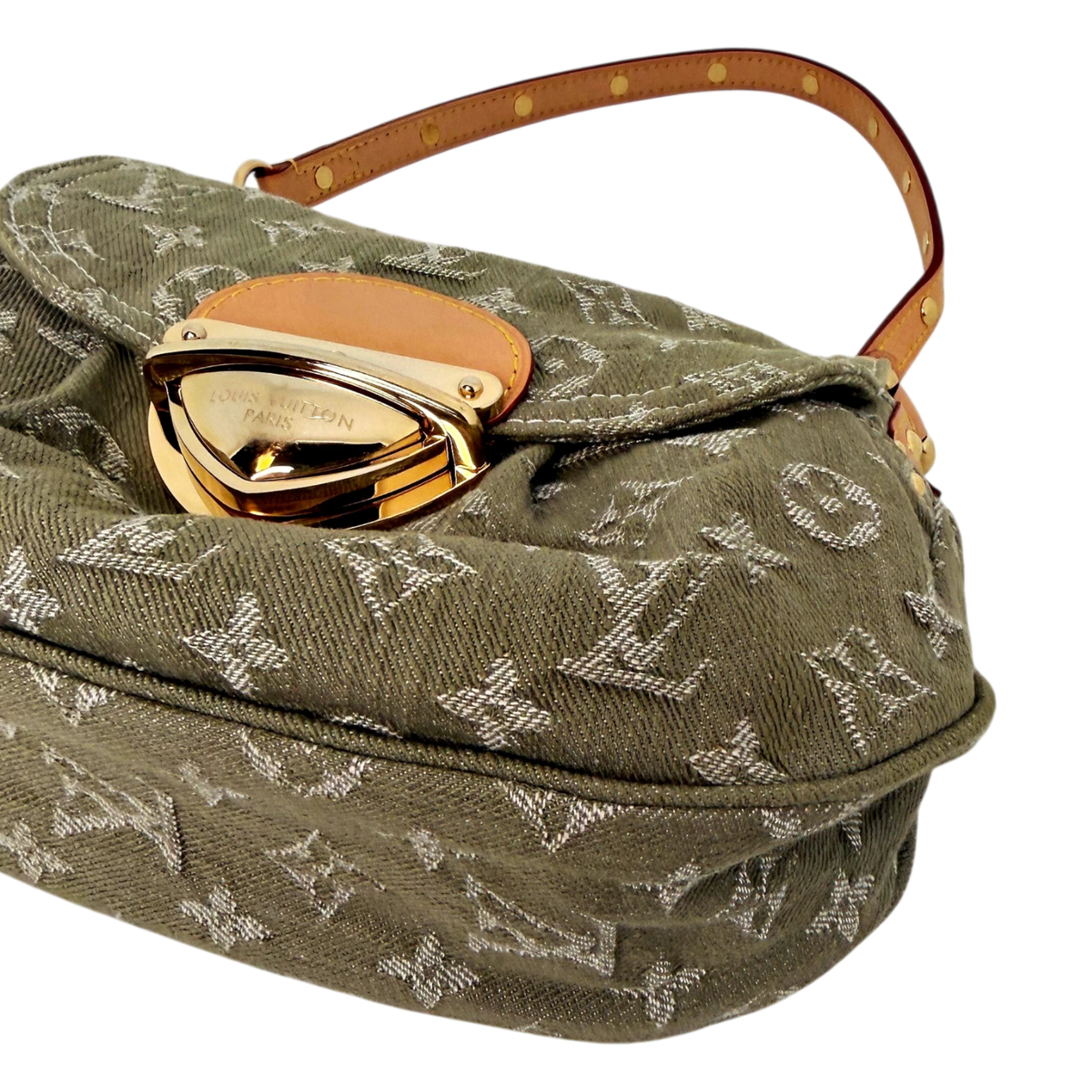 Louis Vuitton Sunset Boulevard Monogram Denim Vert Kaki Grün Gold Louis Vuitton
