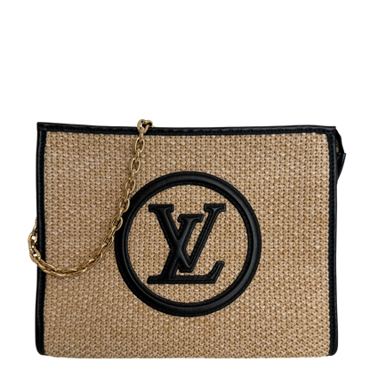 Louis Vuitton Toiletry Pouch On Chain Raffia Beige Schwarz Louis Vuitton