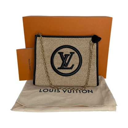 Louis Vuitton Toiletry Pouch On Chain Raffia Beige Schwarz Louis Vuitton