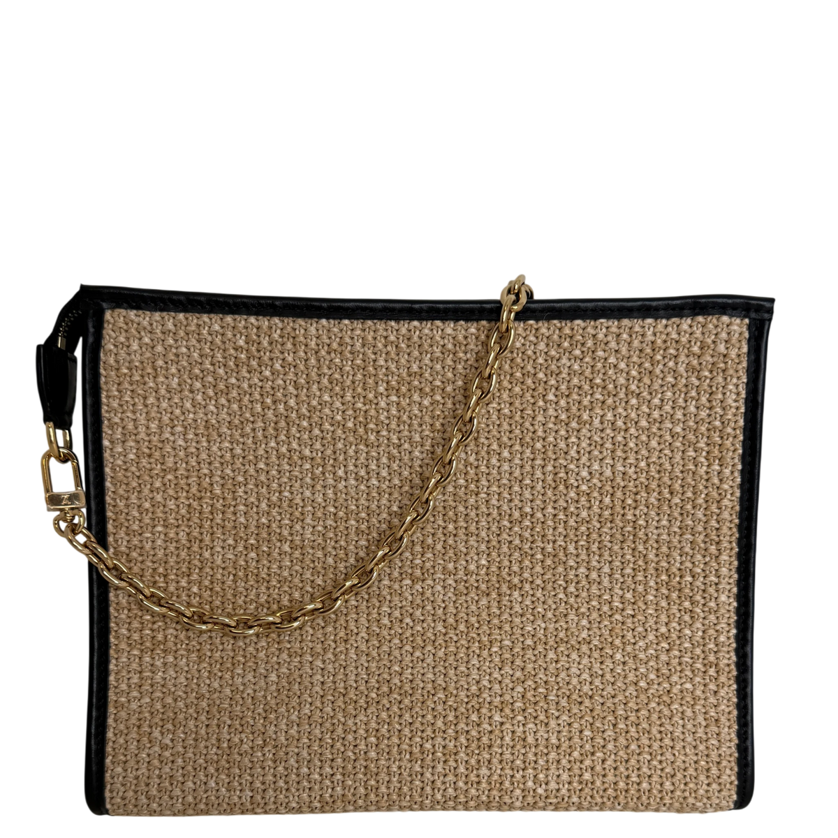 Louis Vuitton Toiletry Pouch On Chain Raffia Beige Schwarz Louis Vuitton