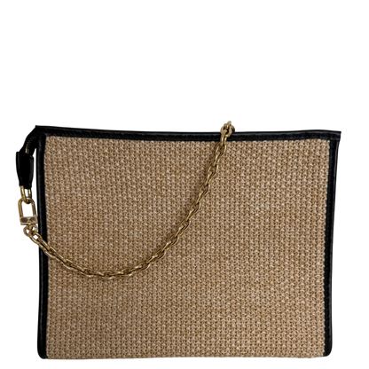 Louis Vuitton Toiletry Pouch On Chain Raffia Beige Schwarz Louis Vuitton