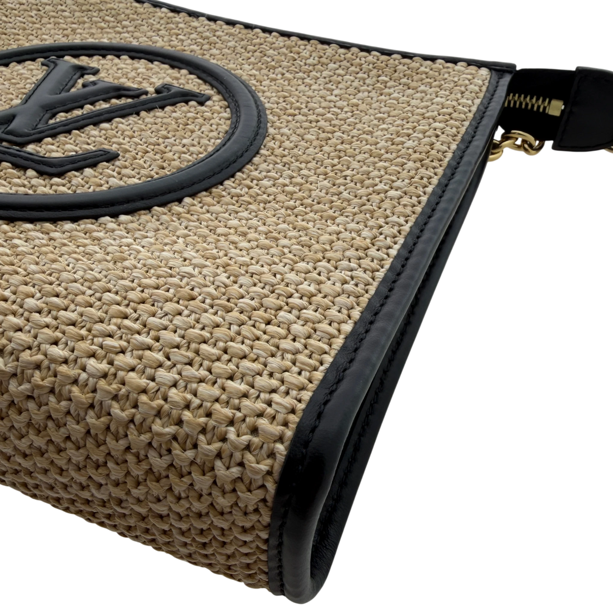 Louis Vuitton Toiletry Pouch On Chain Raffia Beige Schwarz Louis Vuitton