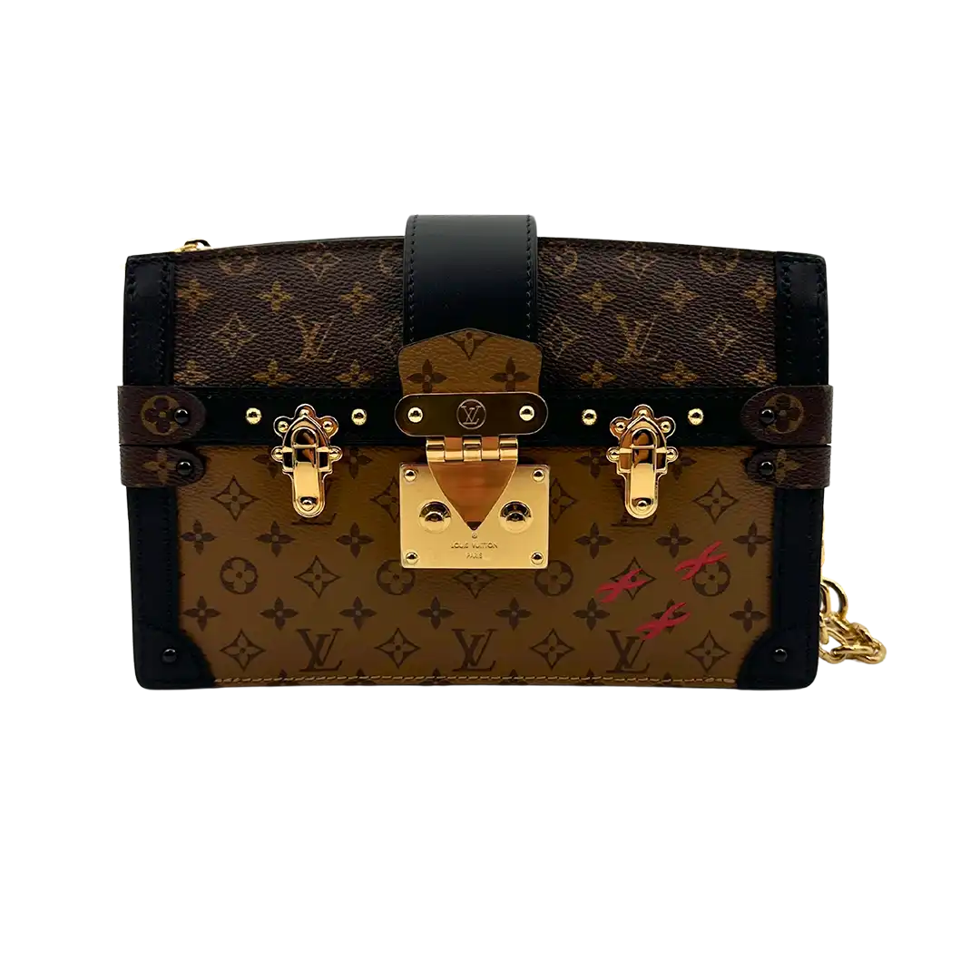 Louis Vuitton Monogram Reverse Trunk Clutch Schultertasche Fullset / Neu Echtheitscheck