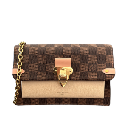Louis Vuitton Vavin Chain Geldbörse Damier Ebene N60237 Créme Fullset / sehr gut Louis Vuitton
