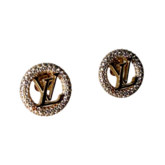 Louis Vuitton Louise By Night Earrings Gold Full Set / Like New