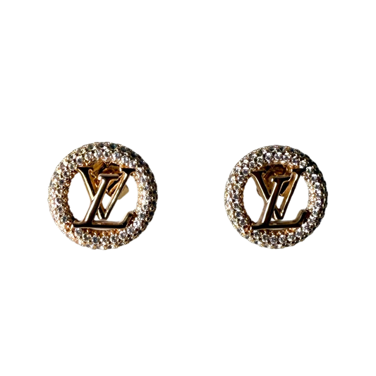 Louis Vuitton Louise By Night Earrings Gold Full Set / Like New