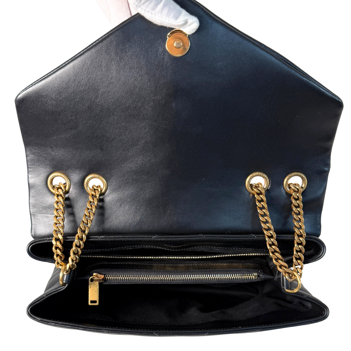 Saint Laurent YSL LouLou Medium Leder Schwarz goldene Hardware / sehr gut Saint Laurent
