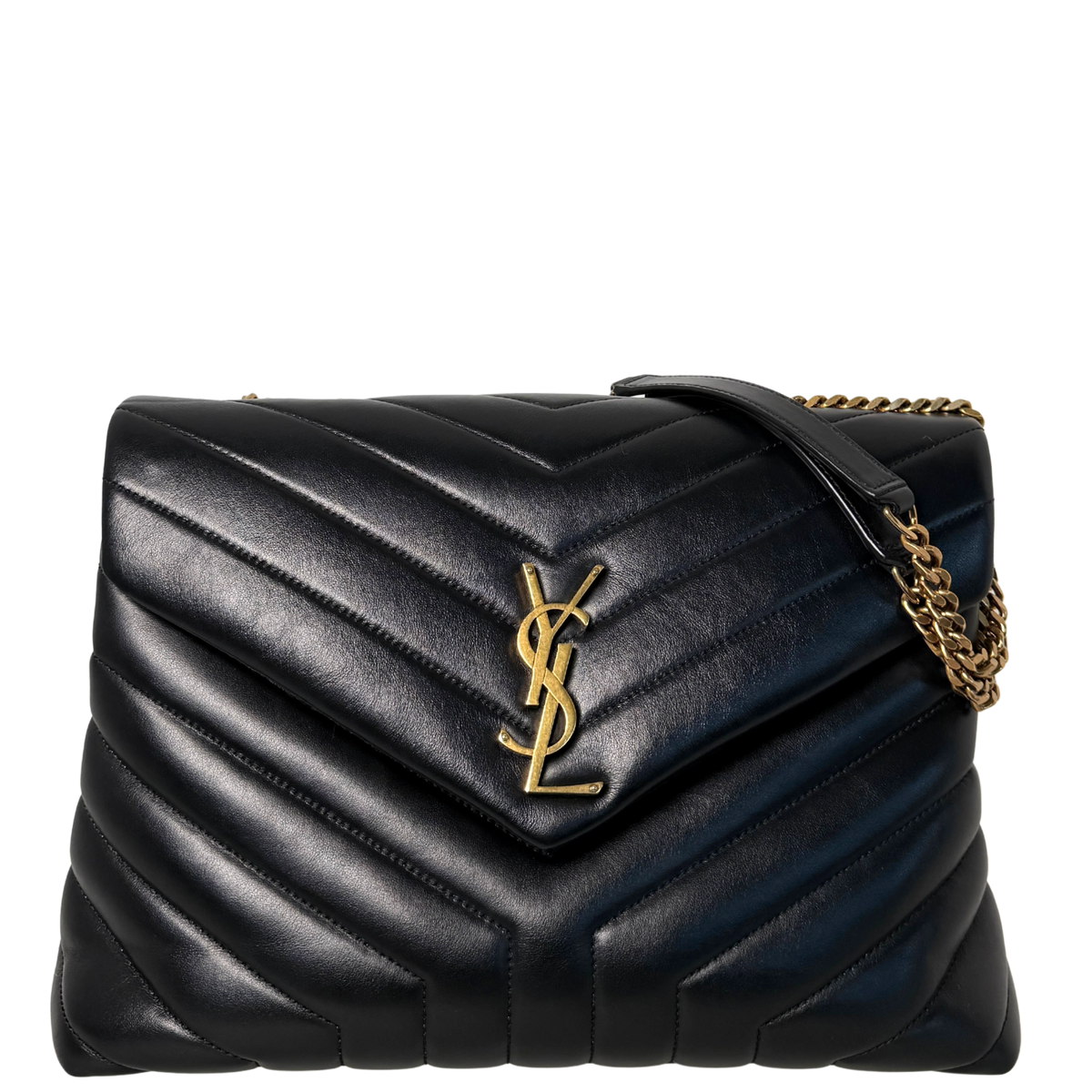 Saint Laurent YSL LouLou Medium Leder Schwarz goldene Hardware / sehr gut Saint Laurent