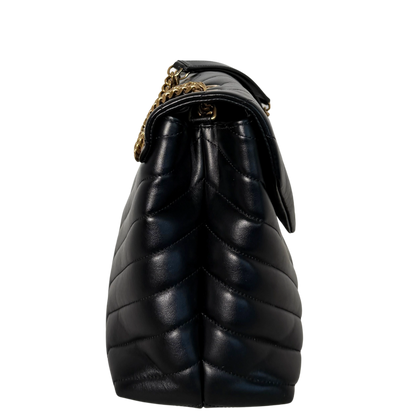 Saint Laurent YSL LouLou Medium Leder Schwarz goldene Hardware / sehr gut Saint Laurent