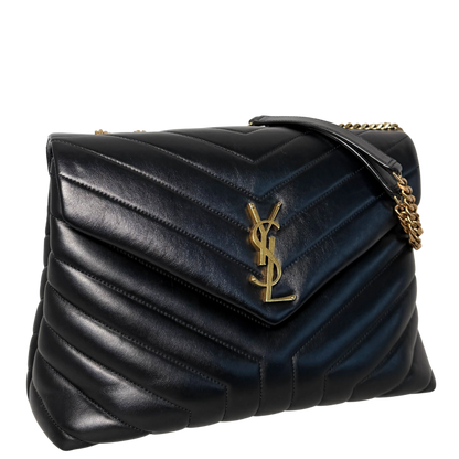 Saint Laurent YSL LouLou Medium Leder Schwarz goldene Hardware / sehr gut Saint Laurent