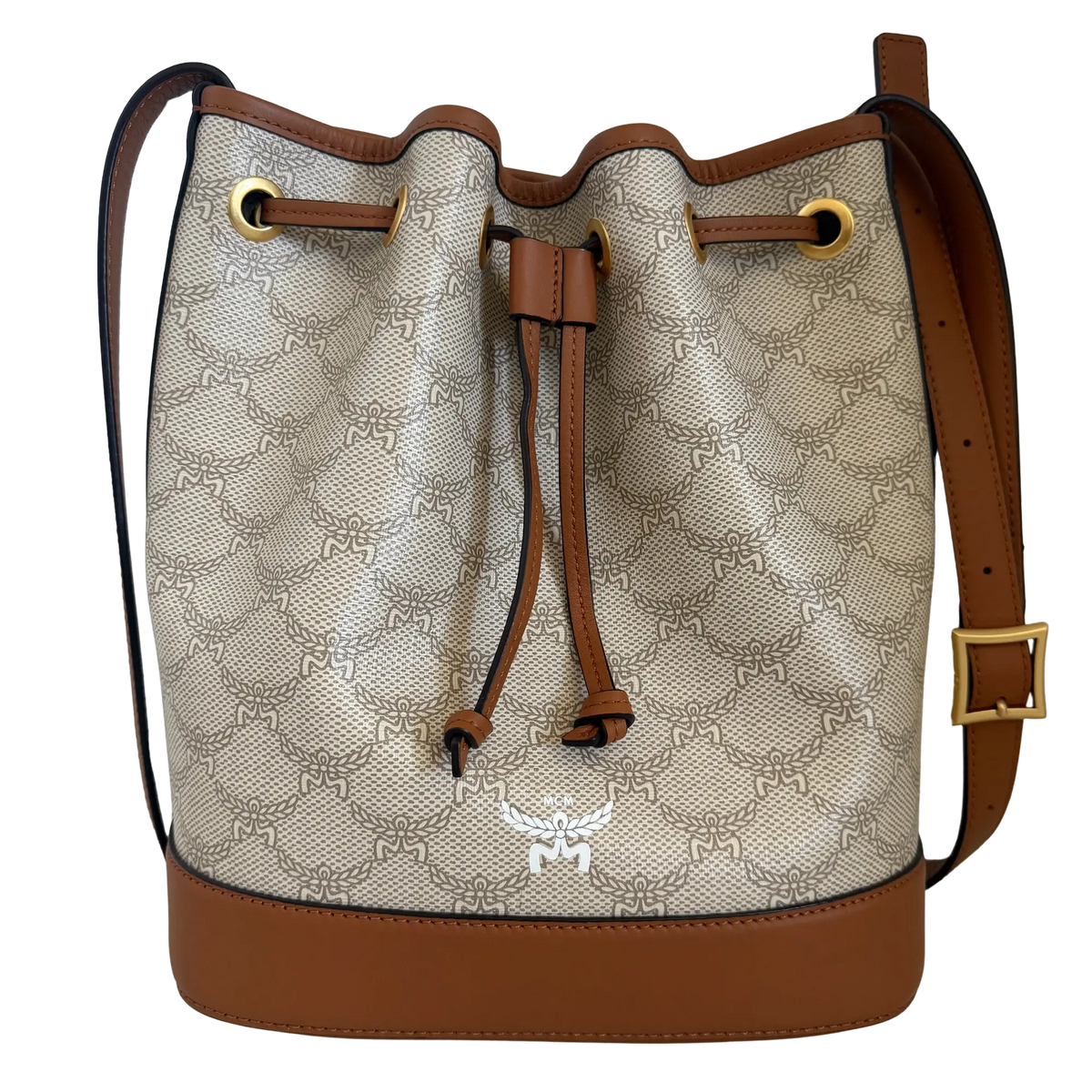 MCM Himmel Kordelzugtasche in Lauretos beige / neuwertig MCM