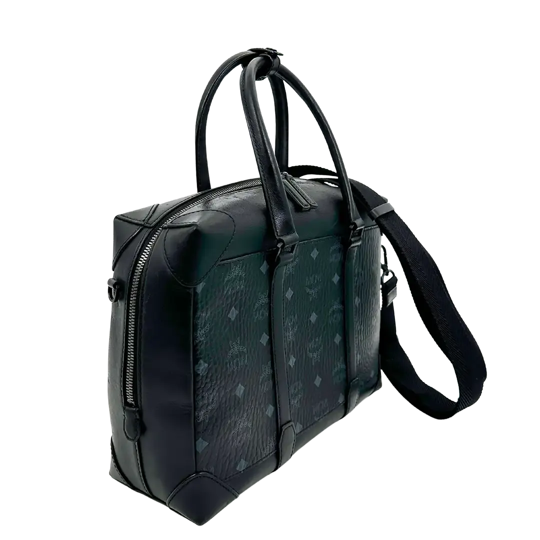 MCM Laptop Tasche schwarz Canvas / gut MCM