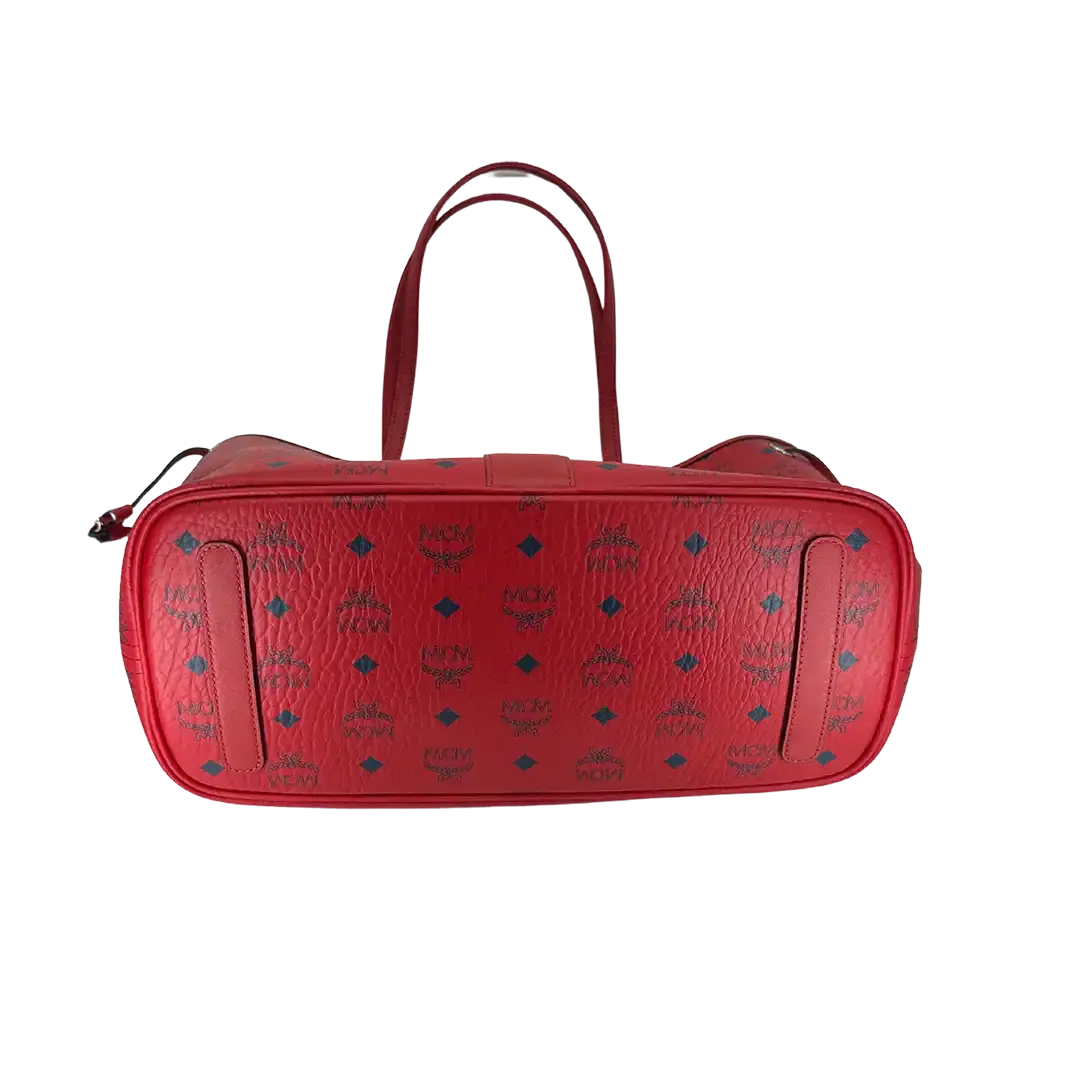 MCM Liz Wendeshopper Medium rot mit großer abnehmbarer Pouch 2025 / ungetragen MCM