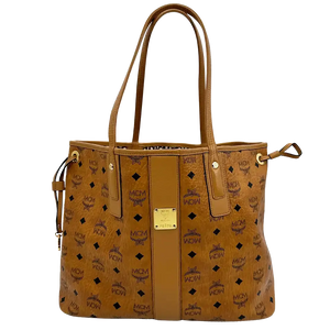 MCM Liz Wendeshopper Visetos Medium Cognac