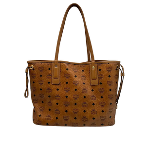 MCM Liz Wendeshopper Visetos Medium Cognac
