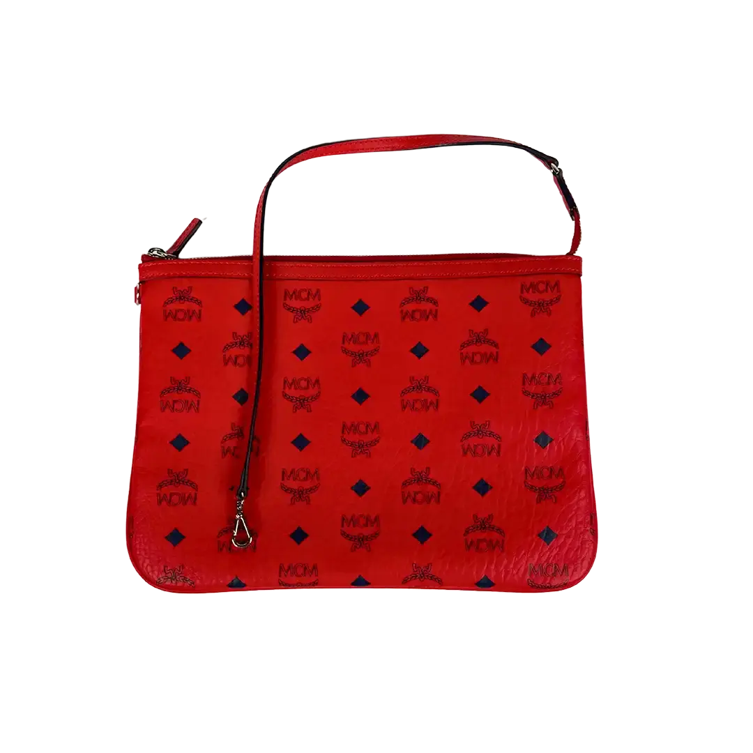 MCM Liz Wendeshopper rot mit großer abnehmbare Pouch / neuwertig MCM