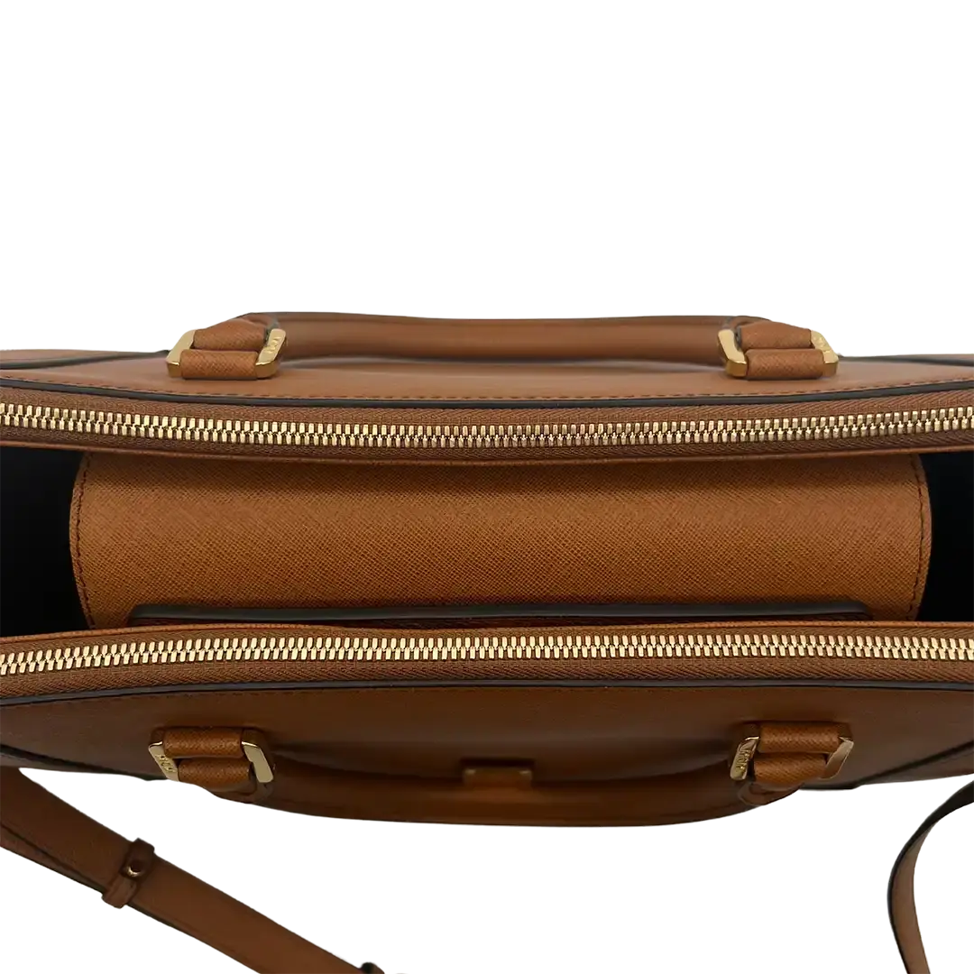 MCM Saffiano Leder Handtasche Cognac braun / ungetragen MCM